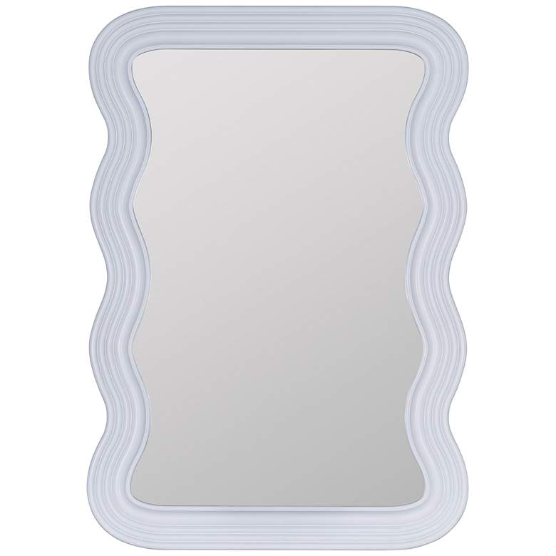 Image 2 Frances White 28" x 40" Wavy Rectangular Wall Mirror