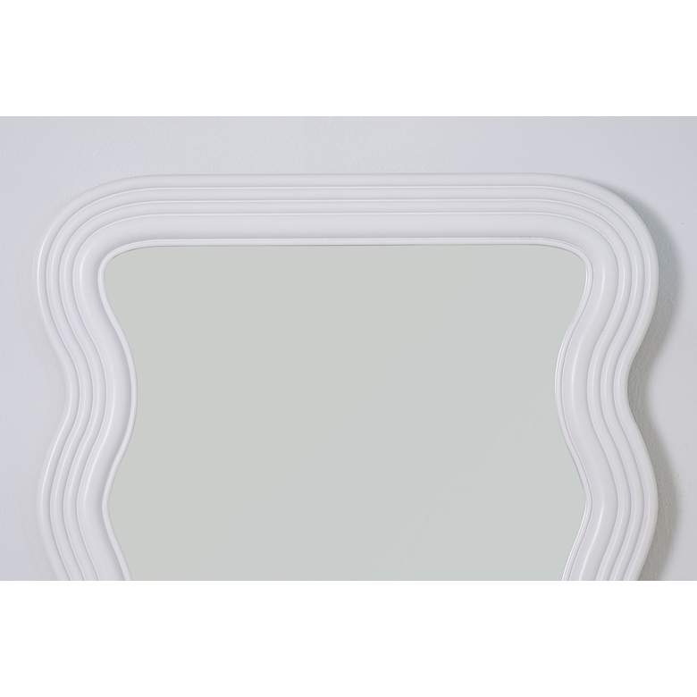 Image 4 Frances White 28" x 40" Wavy Rectangular Wall Mirror more views