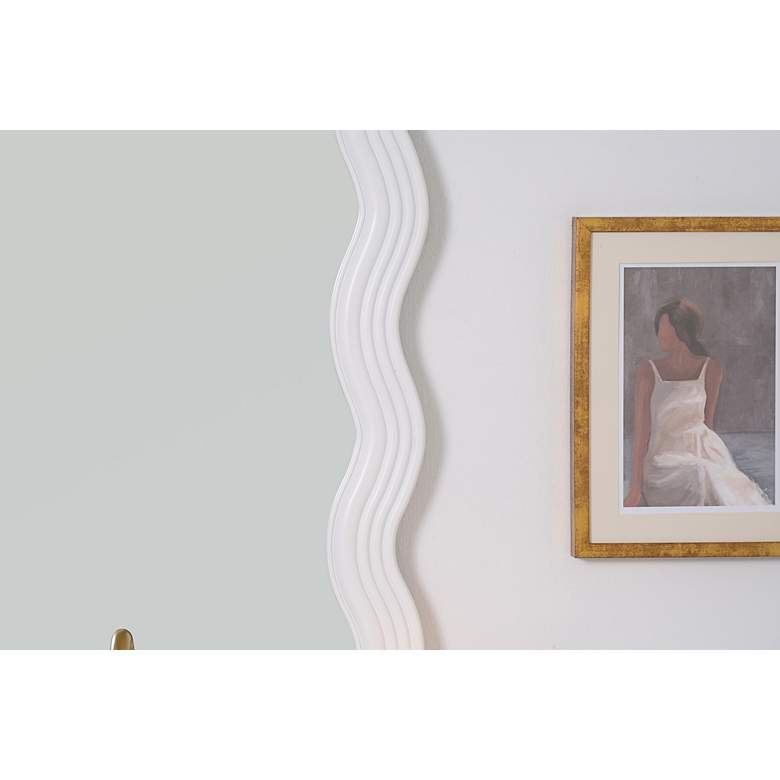Image 5 Frances White 28" x 40" Wavy Rectangular Wall Mirror more views