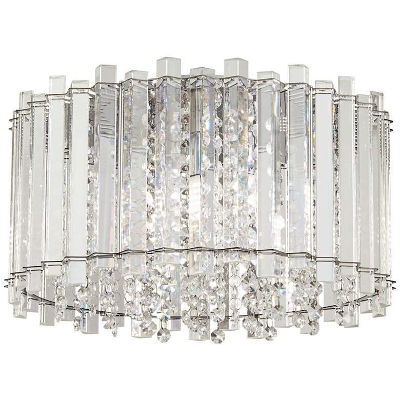 Image 3 Francesca 14 inch Wide Clear Crystal LED Ceiling Light