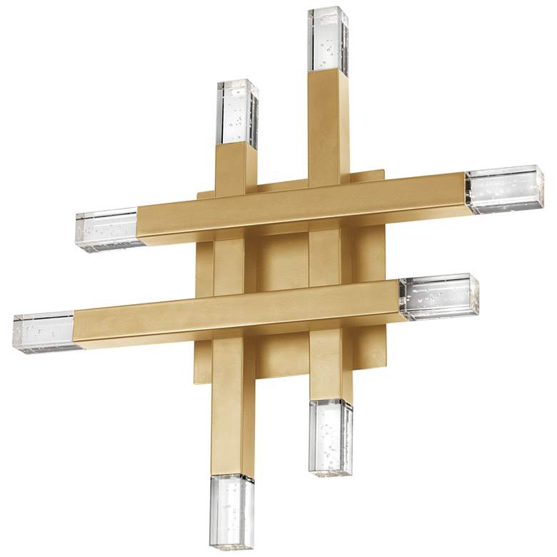 Image 1 Francesca 15 3/4" High Aged Brass LED Wall Sconce