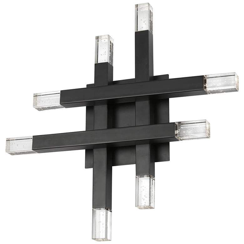Image 1 Francesca 15 3/4" High Matte Black LED Wall Sconce