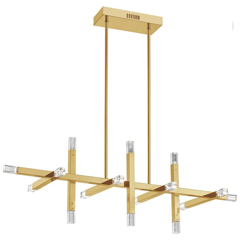 Image 1 Francesca 40 inch Wide Horizontal Aged Brass 48W Chandelier