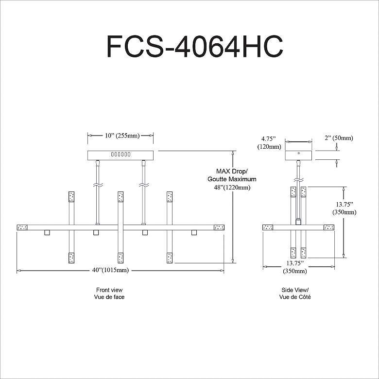 Image 3 Francesca 40" Wide Horizontal Polished Chrome 48W Chandelier more views
