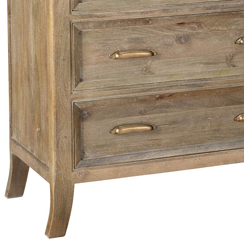 Image 3 Francesca 41" Wide Vintage Taupe Mango Wood 5-Drawer Dresser more views