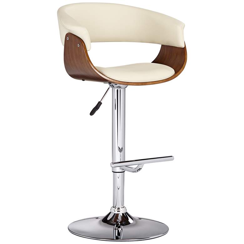 Image 2 Francesca Cream Faux Leather Adjustable Swivel Bar Stool