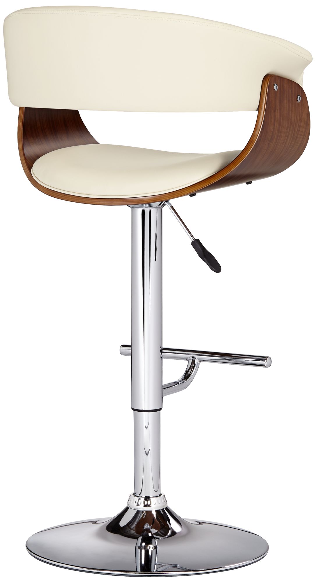 francesca cream faux leather adjustable swivel bar stool