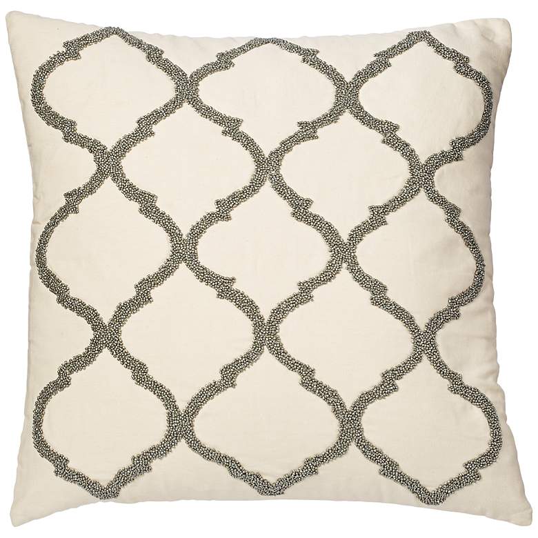 Image 1 Francesca Pewter 18 inch Square Beaded Accent Pillow