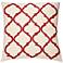 Francesca Red 18" Square Beaded Accent Pillow