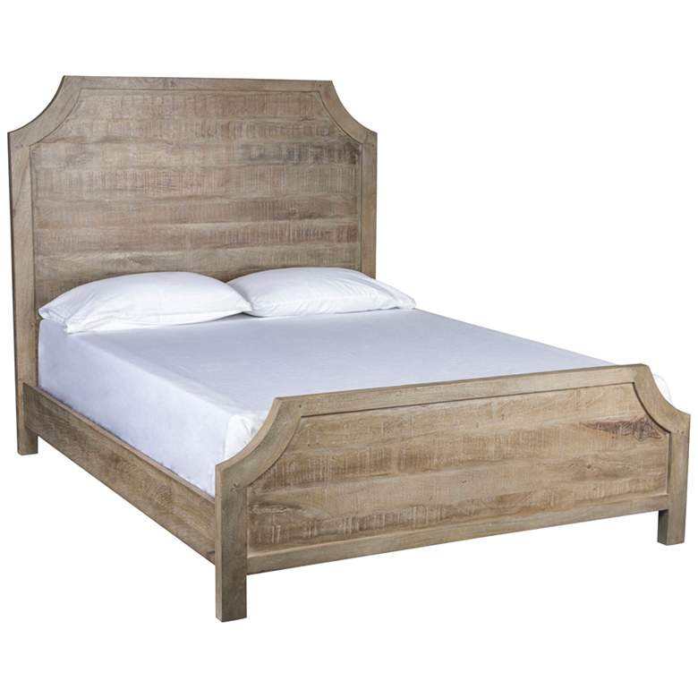 Image 1 Francesca Vintage Taupe Mango Wood Queen Platform Bed