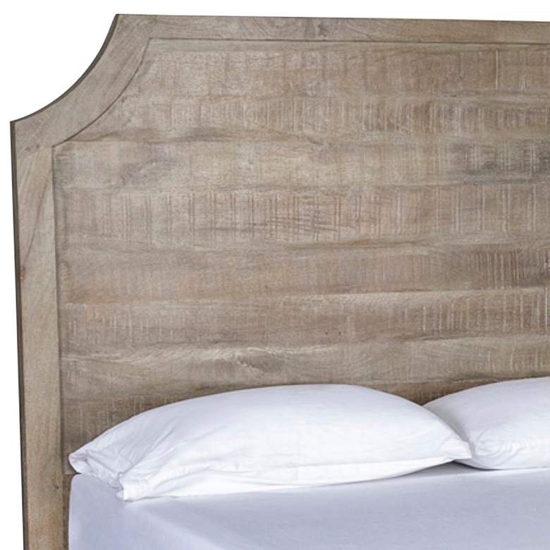 Image 2 Francesca Vintage Taupe Mango Wood Queen Platform Bed more views