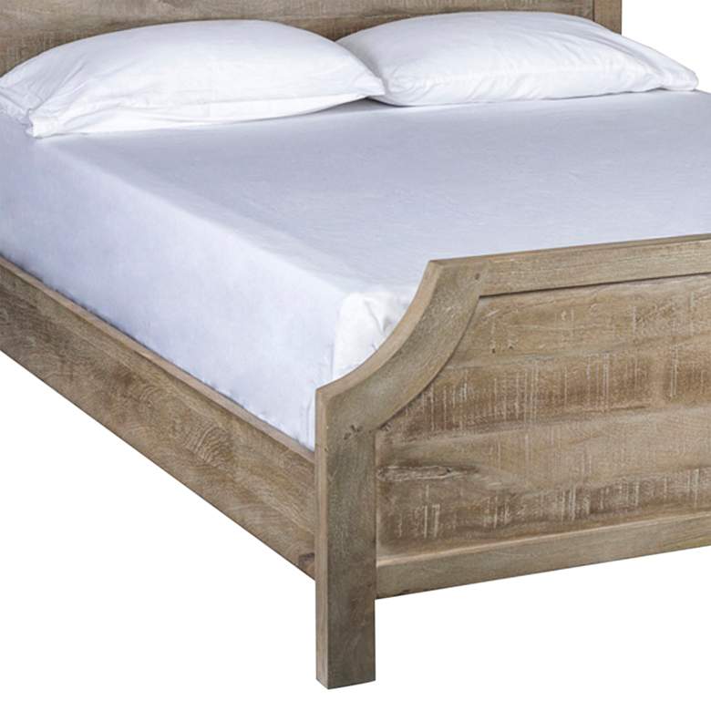 Image 3 Francesca Vintage Taupe Mango Wood Queen Platform Bed more views