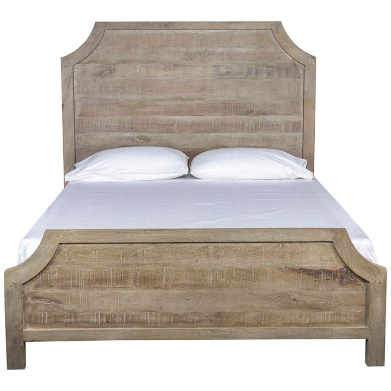 Image 4 Francesca Vintage Taupe Mango Wood Queen Platform Bed more views