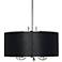 Francesco 25"W Polished Nickel and Black Shade Pendant Light