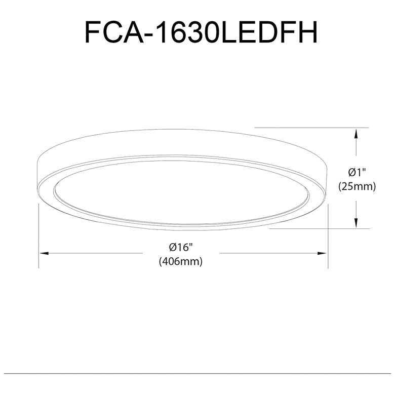 Image 3 Franchesa 16" Wide Matte Black LED Flush Mount more views
