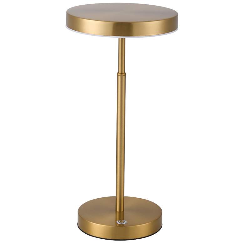 Image 1 Francine 15.75" High Aged Brass Finish Table Lamp w/ White Shade