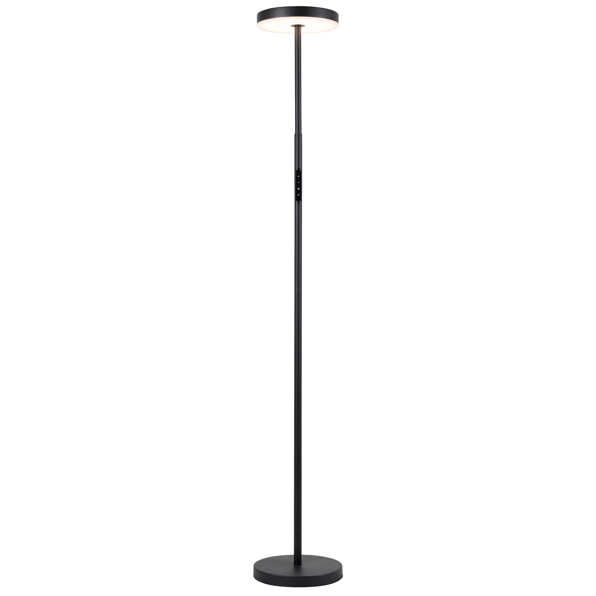 Image 2 Francine 54"H Sandy Black 30W Floor Lamp With White Acrylic Diffuser more views