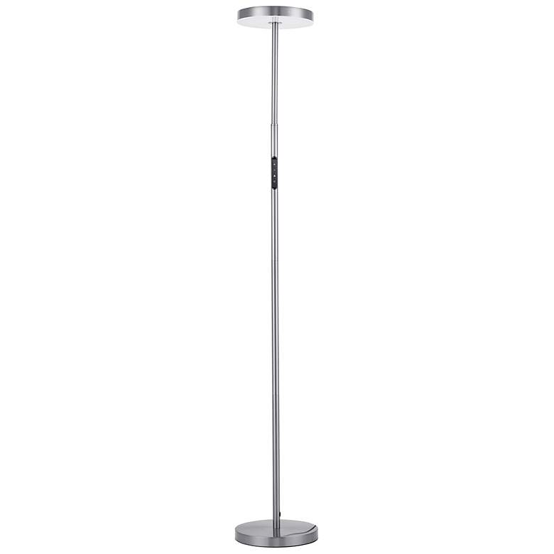 Image 1 Francine 54"H Satin Nickel 30W Floor Lamp With White Acrylic Diffuser