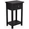 Francis 13 3/4" Wide Black Side Table with Drawer