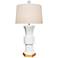 Francis 27 1/2" High White Porcelain Hexagonal Vase Table Lamp