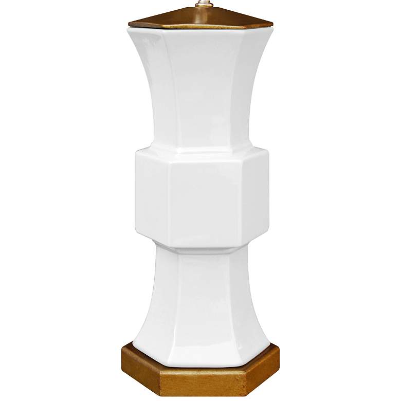 Image 4 Francis 27 1/2" High White Porcelain Hexagonal Vase Table Lamp more views