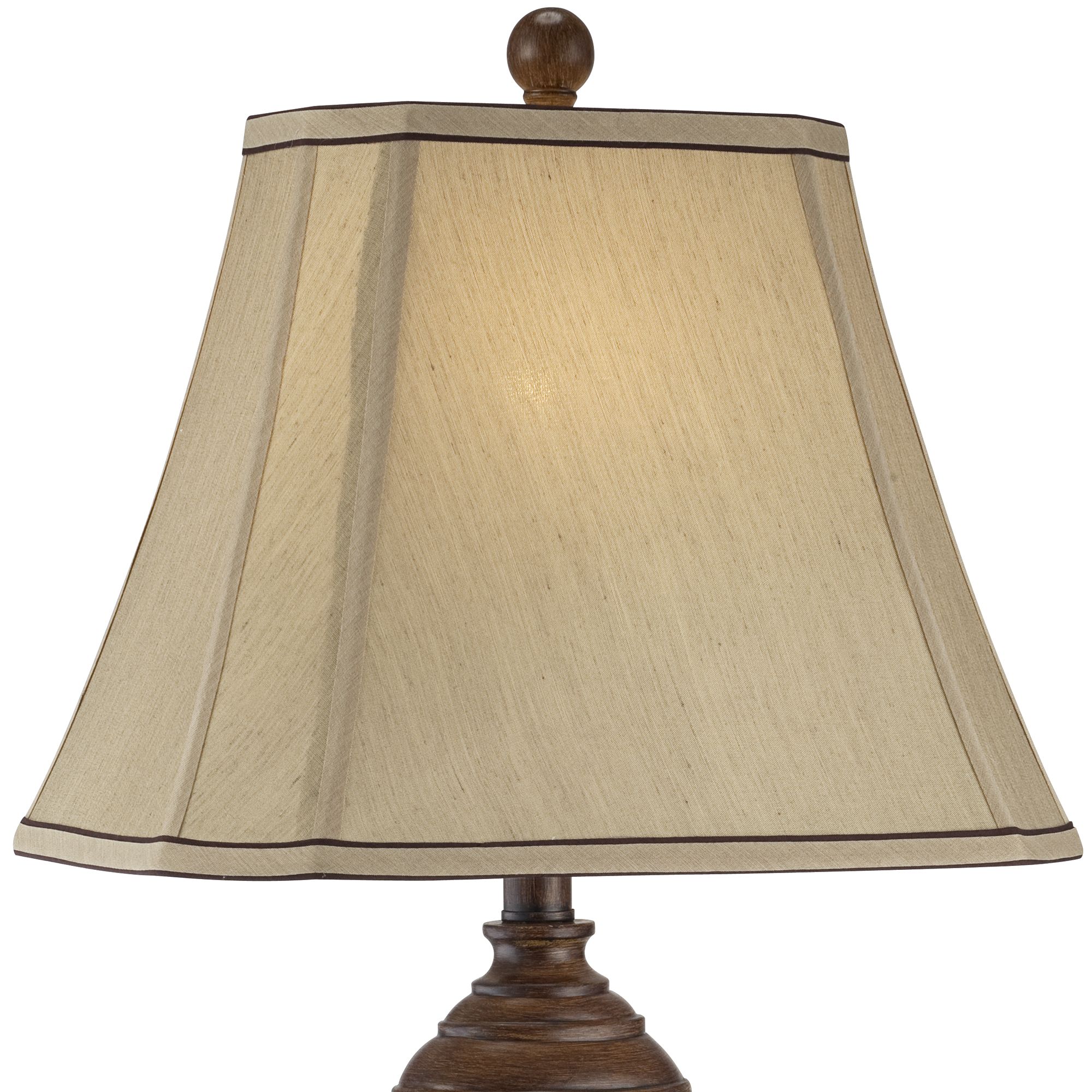 Image 4 Francis 28 1/2" Carved Two-Tone Faux Wood Table Lamp more views