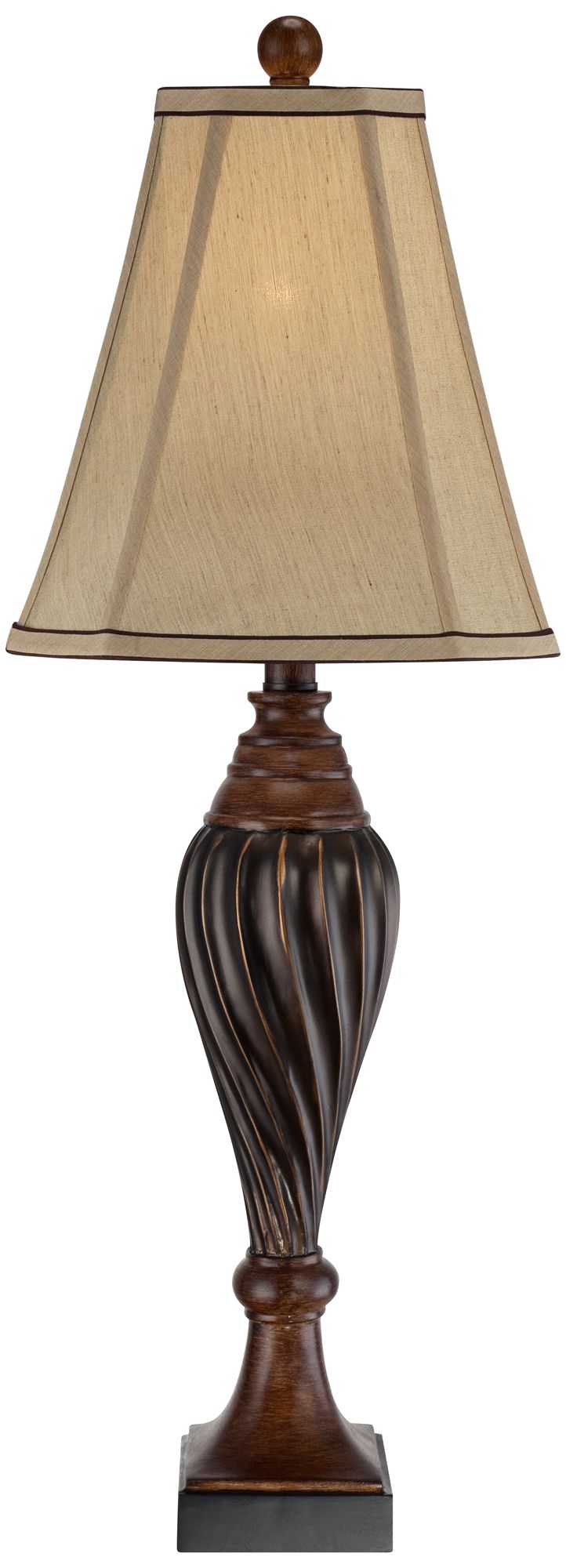 Image 6 Francis 28 1/2" Carved Two-Tone Faux Wood Table Lamp more views
