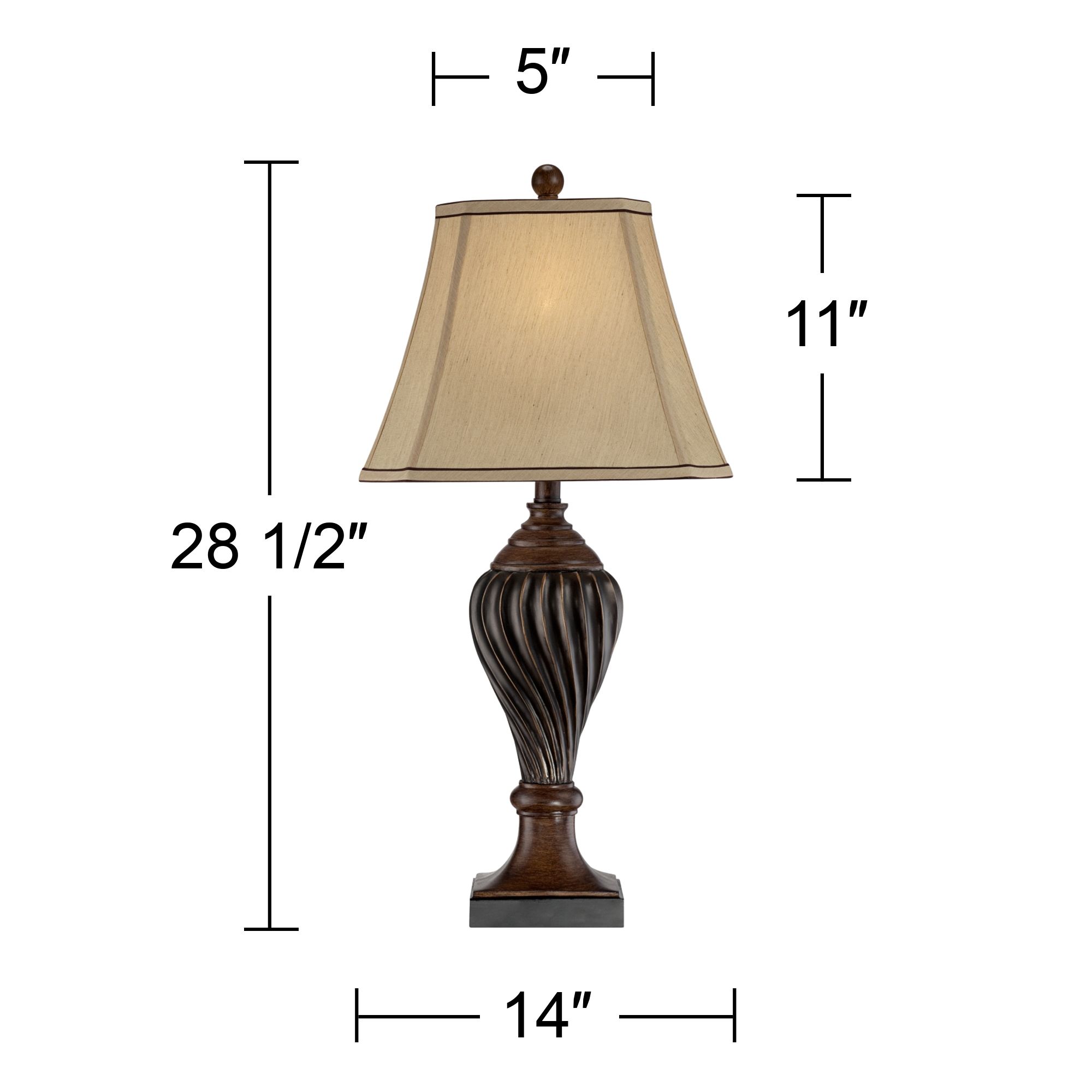 Francis 28 1/2" Carved Two-Tone Faux Wood Table Lamp