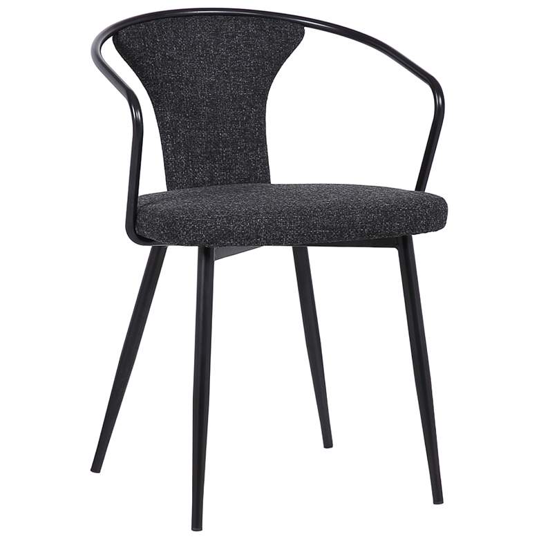 Image 1 Francis Dining Chair in Black Fabric and Black Powder Coated Finish