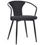 Francis Dining Chair in Black Fabric and Black Powder Coated Finish