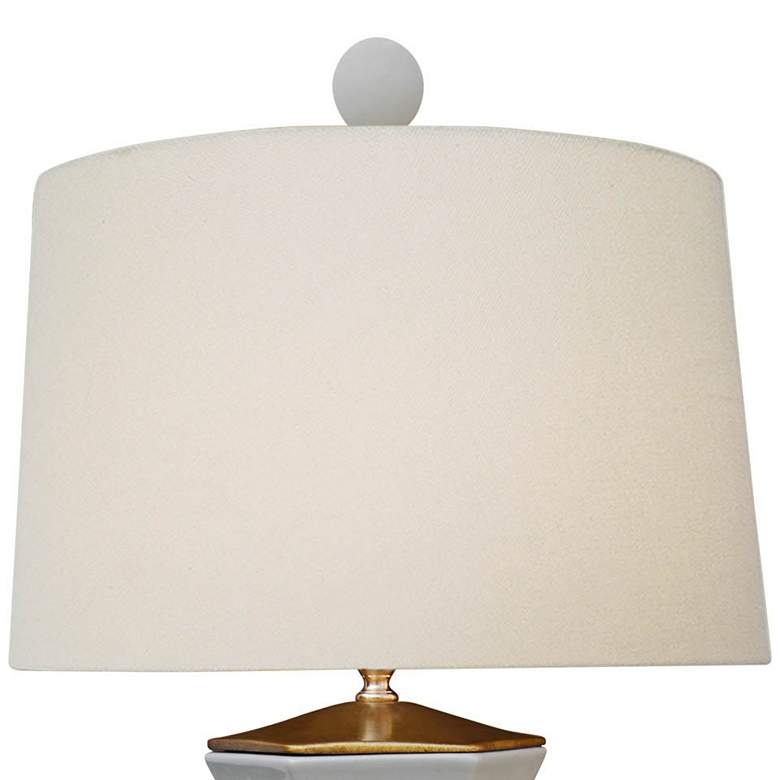 Image 2 Francis Gray Porcelain 27 1/2" Hexagonal Vase Table Lamp more views