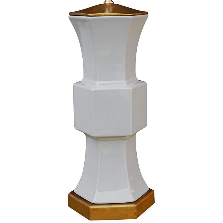 Image 3 Francis Gray Porcelain 27 1/2" Hexagonal Vase Table Lamp more views