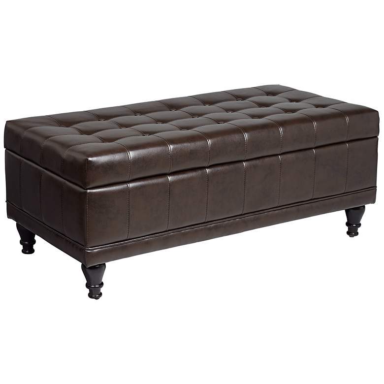 Image 1 Francis Stagecoach Brown Leatherette Storage Bench