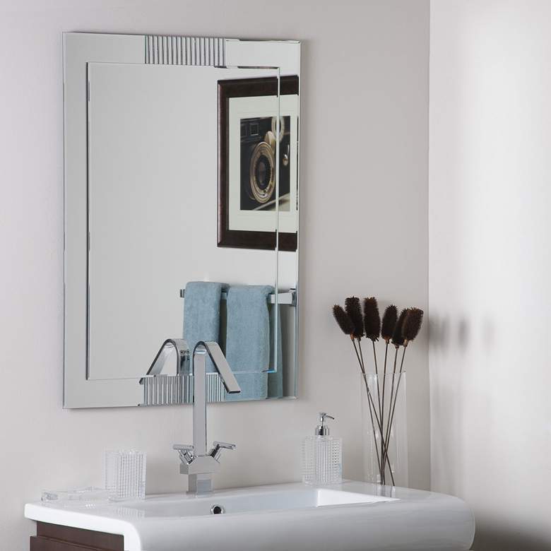 Image 1 Francisca 23 1/2 inch x 31 1/2 inch Frameless Bathroom Wall Mirror