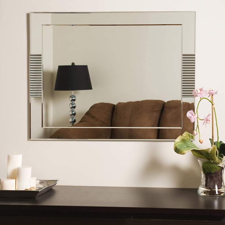 Image 3 Francisca 23 1/2 inch x 31 1/2 inch Frameless Bathroom Wall Mirror more views