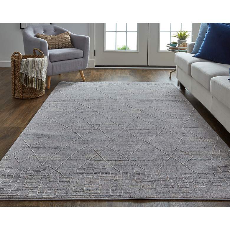 Image 1 Francisco 39FCF 5'x8' Gray and Ivory Rectangular Area Rug