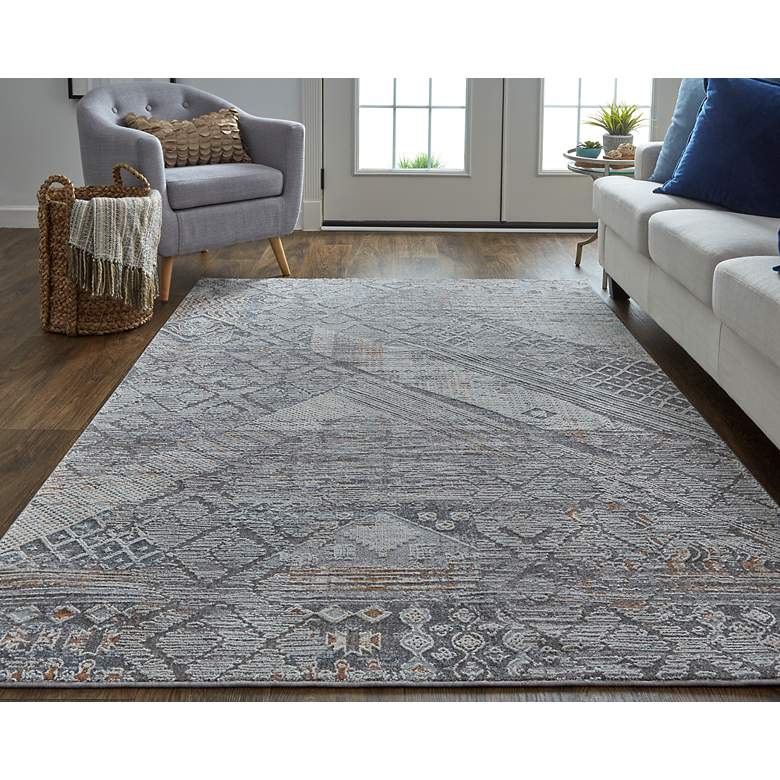 Francisco 39GGF 5&#39;x8&#39; Ivory and Gray Rectangular Area Rug
