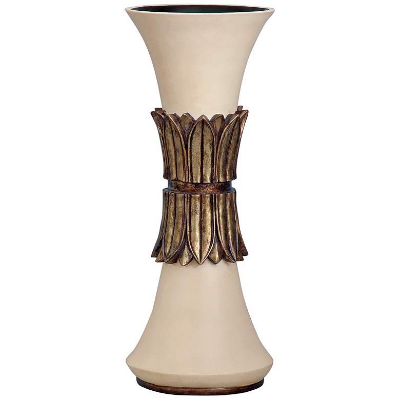 Image 1 Francisco Ivory Finish 18 inch High Vase