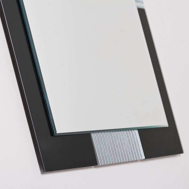 Image 3 Francisco Pressed Black Glass 23 1/2" x 31 1/2" Wall Mirror more views