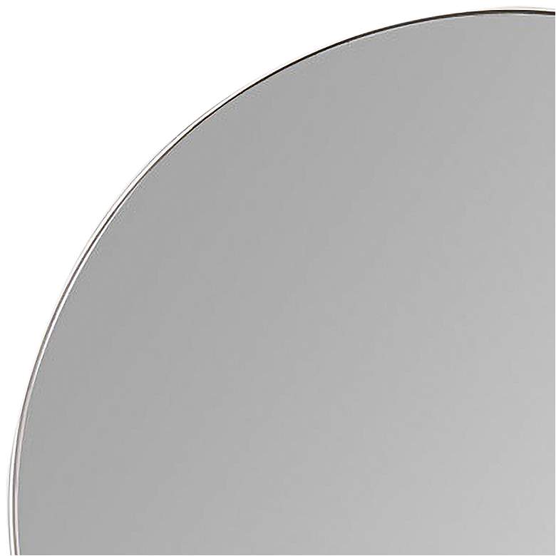 Image 2 Franco Glossy Silver Metal 33 3/4 inch Round Wall Mirror more views