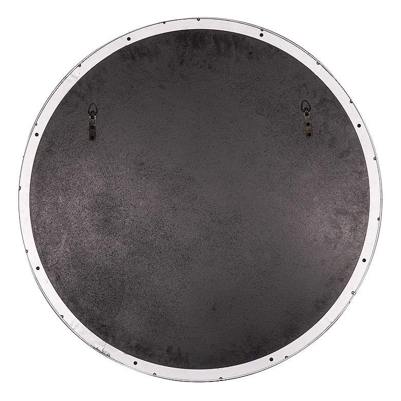 Image 3 Franco Glossy Silver Metal 33 3/4" Round Wall Mirror more views