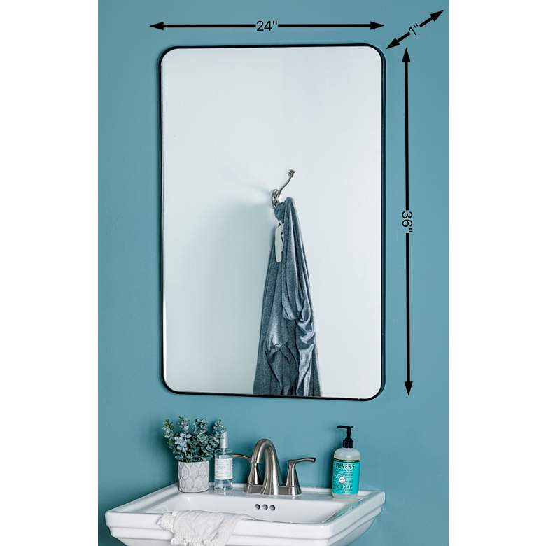 Image 5 Franco Matte Black 24" x 36" Rectangular Wall Mirror more views