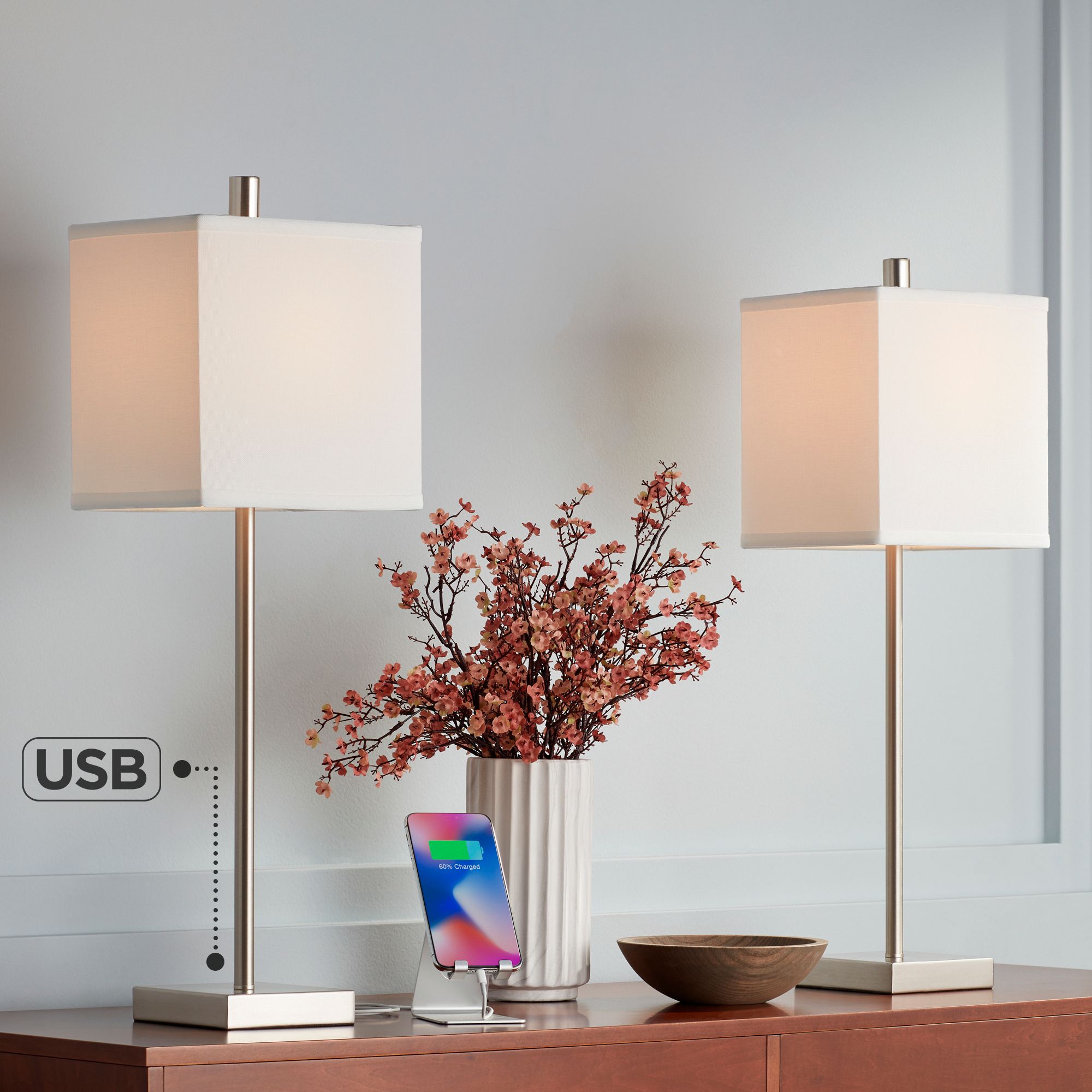 set of two modern lamps