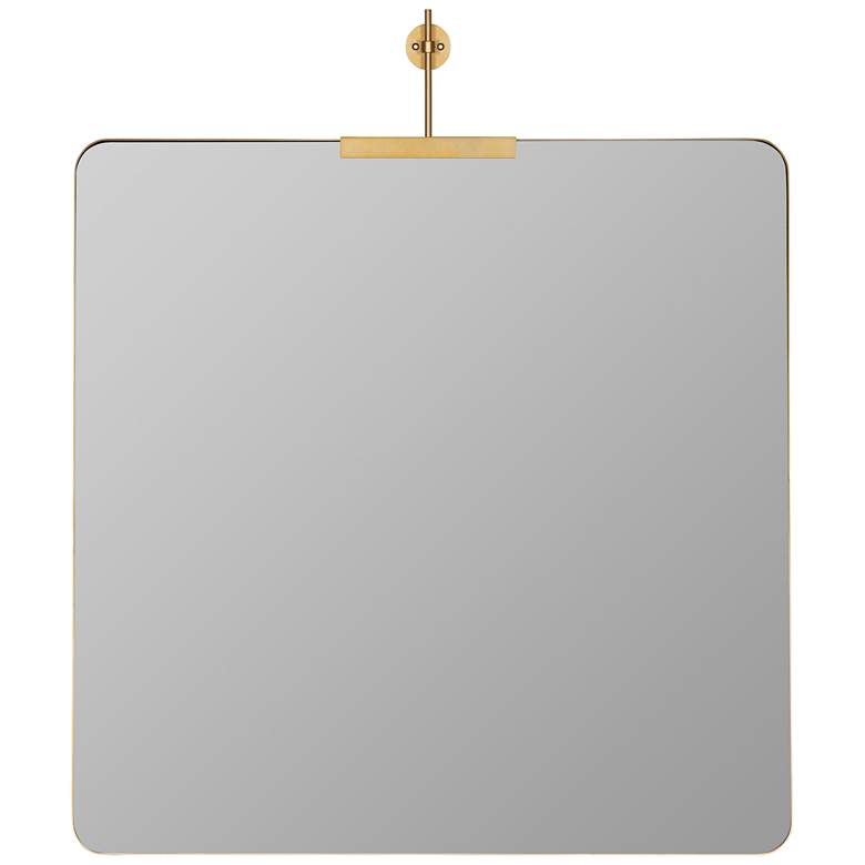 Image 1 Franco Shiny Gold 48 inch x 40 inch Metal Rectangle Wall Mirror