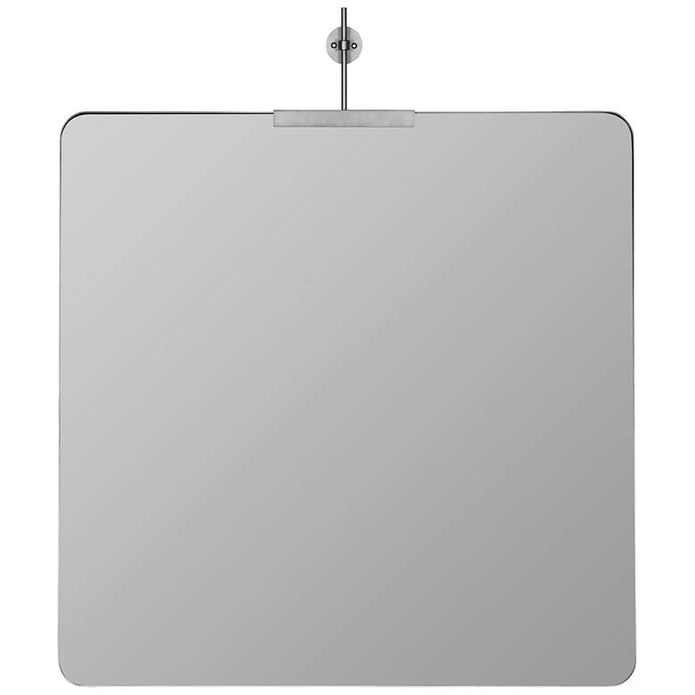 Image 1 Franco Shiny Silver 48 inch x 40 inch Metal Rectangle Wall Mirror