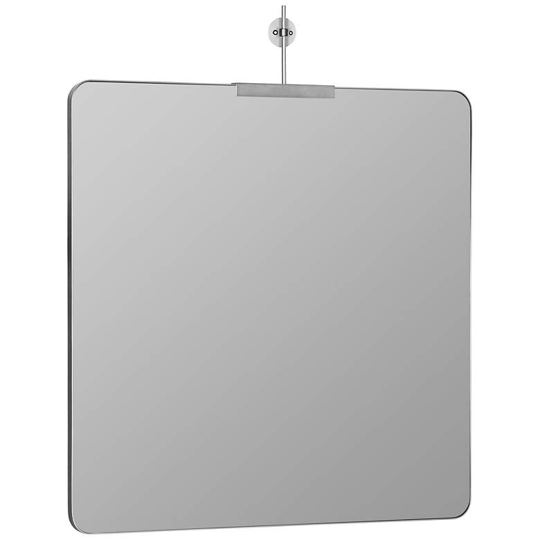 Image 2 Franco Shiny Silver 48" x 40" Metal Rectangle Wall Mirror more views