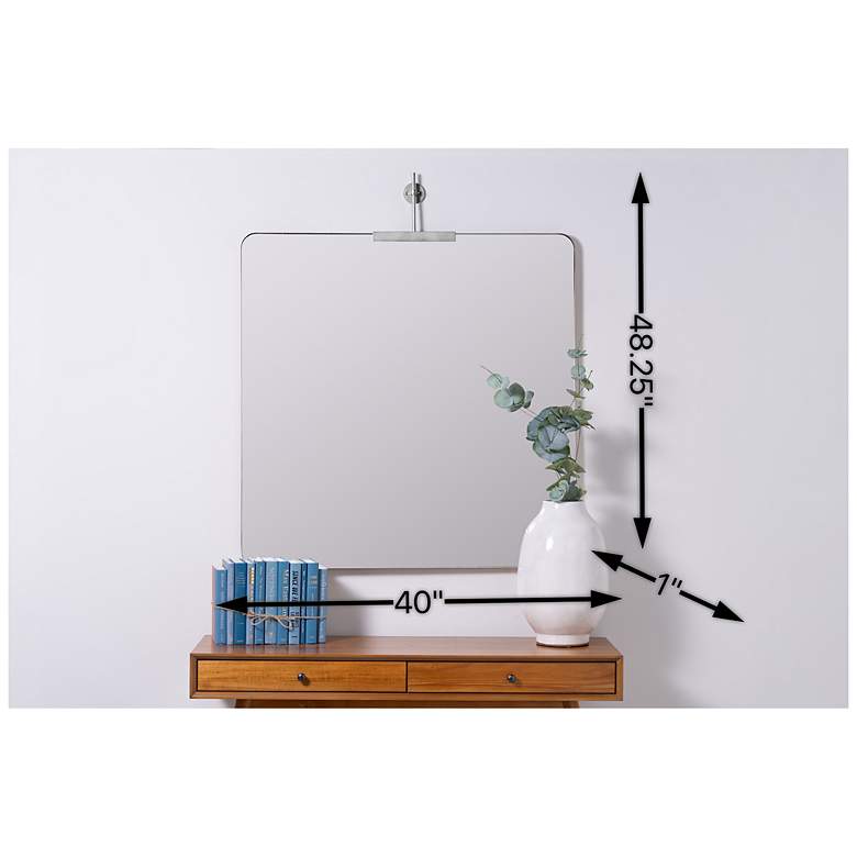 Image 7 Franco Shiny Silver 48" x 40" Metal Rectangle Wall Mirror more views