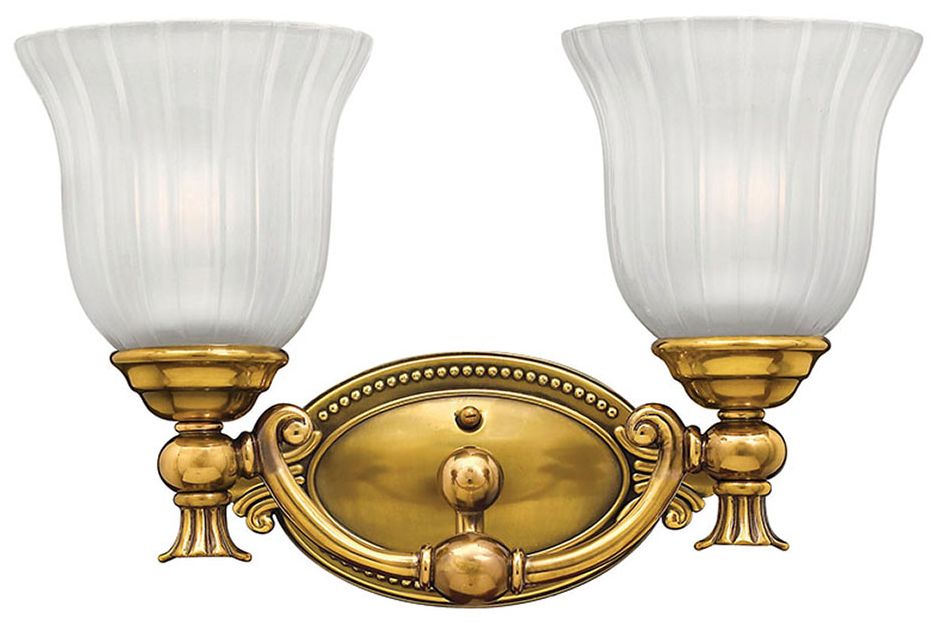 Image Francoise 9 1/2" High Burnished Brass 2-Light Wall Sconce