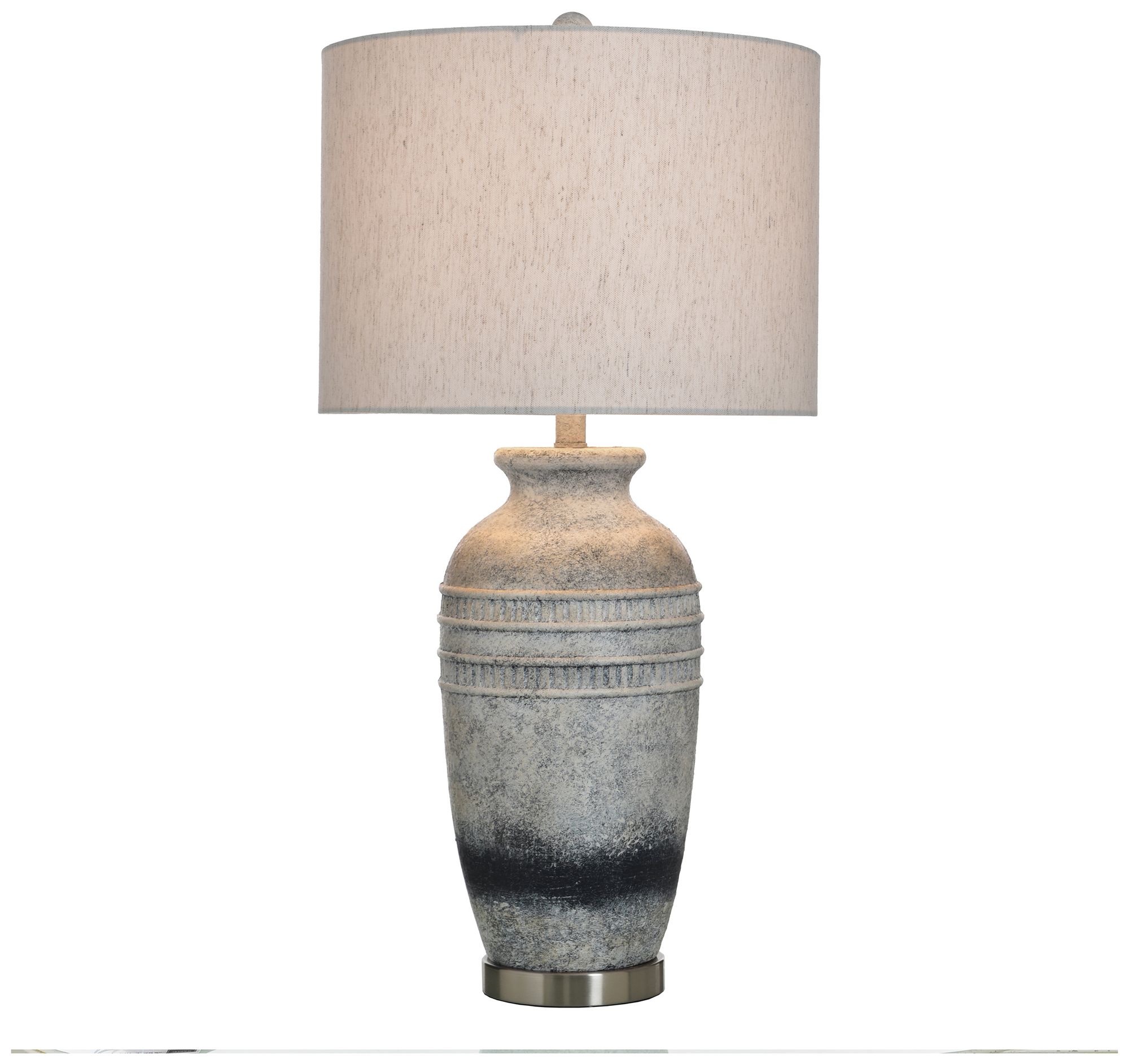 Image 3 Frank 32" High Soyala Black Table Lamp with Light Oatmeal Shade more views