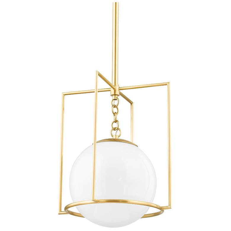 Image 1 Frankie 1 Light Small Pendant Aged Brass